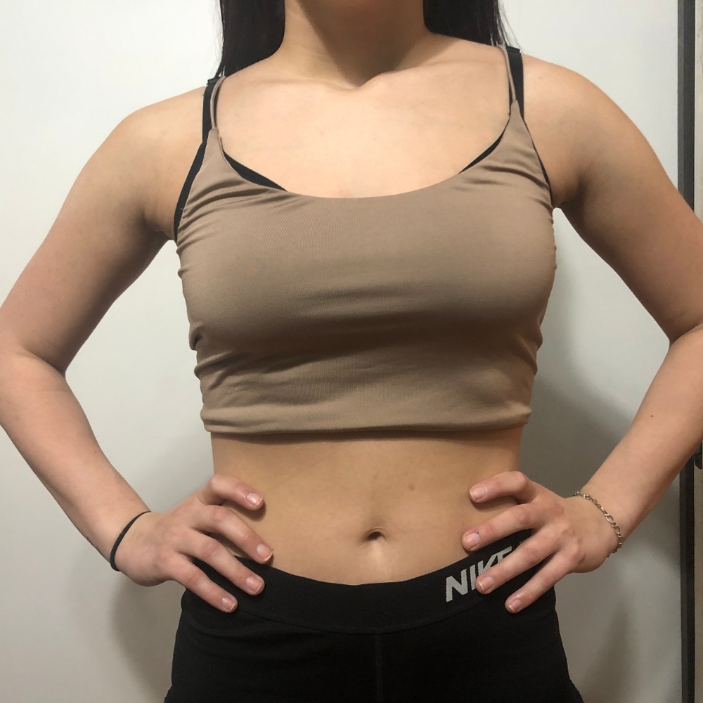Tan Cropped Tank Top